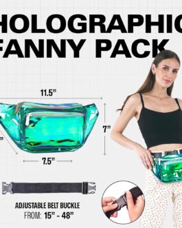 Fanny Pack Belt Bag I Mens Fanny Packs for Women – Crossbody Bag Bum bag Waist Bag Waist Pack – For Halloween costumes, for Hiking, Running, Travel, Waterproof and more (Transparent – Aqua)