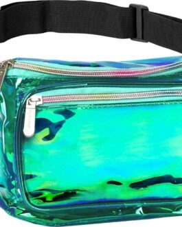 Fanny Pack Belt Bag I Mens Fanny Packs for Women – Crossbody Bag Bum bag Waist Bag Waist Pack – For Halloween costumes, for Hiking, Running, Travel, Waterproof and more (Transparent – Aqua)