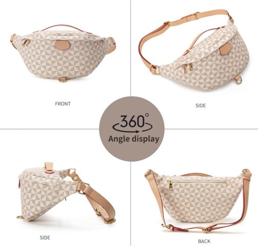 Fanny Pack Crossbody Bags for Women, Sling Bag for Women Small Belt Chest Bum Bag Checkered fanny packs for women Designer - Image 6