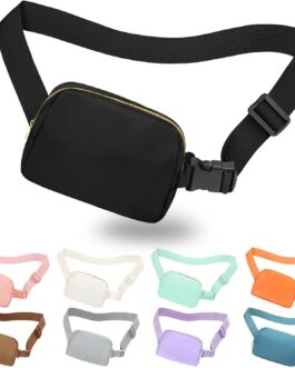 Fanny Pack Crossbody Bag for Women and Men, Belt Bag for Hiking Bum Bag with Adjustable Strap, Waist pack for Running Workout Sports Travel Black