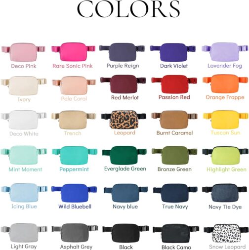 Fanny Pack Crossbody Bag Trendy Waterproof Small Sling Cross Body Purse for Women Men Fashion Waist Packs Mini Belt Pouch Chest Bum Hip Lulu Dupes Travel Vacation Running Black - Image 6