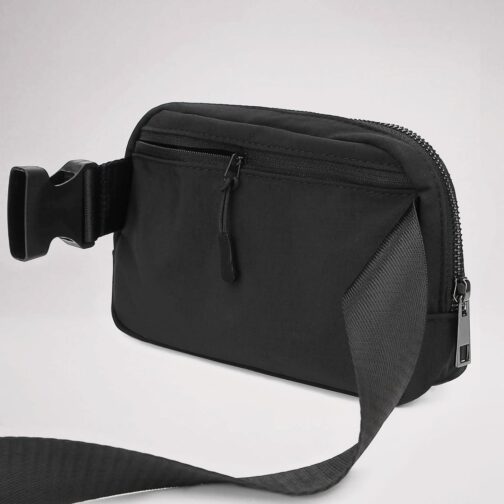 Fanny Pack Crossbody Bag Trendy Waterproof Small Sling Cross Body Purse for Women Men Fashion Waist Packs Mini Belt Pouch Chest Bum Hip Lulu Dupes Travel Vacation Running Black - Image 3