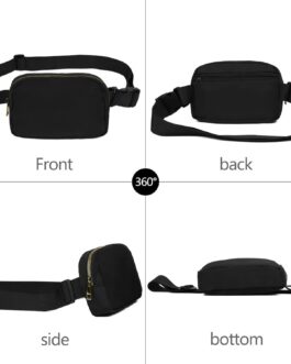 Fanny Pack Crossbody Bag for Women and Men, Belt Bag for Hiking Bum Bag with Adjustable Strap, Waist pack for Running Workout Sports Travel Black