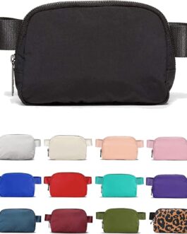 Fanny Pack Crossbody Bag Trendy Waterproof Small Sling Cross Body Purse for Women Men Fashion Waist Packs Mini Belt Pouch Chest Bum Hip Lulu Dupes Travel Vacation Running Black