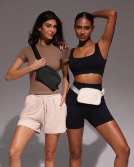 Fanny Pack Crossbody Bag Trendy Waterproof Small Sling Cross Body Purse for Women Men Fashion Waist Packs Mini Belt Pouch Chest Bum Hip Lulu Dupes Travel Vacation Running Black