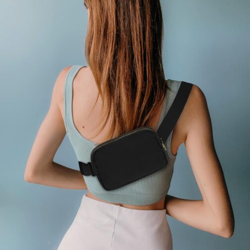 Fanny Pack Crossbody Bag for Women and Men, Belt Bag for Hiking Bum Bag with Adjustable Strap, Waist pack for Running Workout Sports Travel Black - Image 7