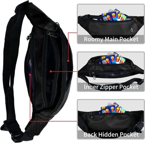 Fanny Pack for Men Women, Waterproof Sports Waist Bag Pack, Belt Bag for Travel Hiking Running - Image 4
