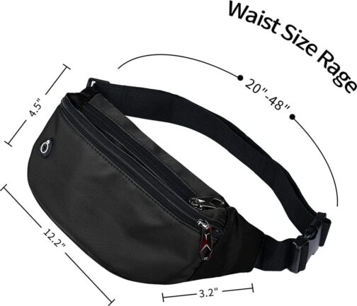 Fanny Pack for Men Women, Waterproof Sports Waist Bag Pack, Belt Bag for Travel Hiking Running - Image 5