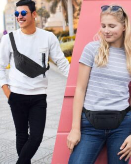 Fanny Pack for Men Women,Crossbody Waist Bag Pack,Belt Bag for Travel Walking Running Hiking Cycling,Easy Carry Any Phone,Wallet (Black)