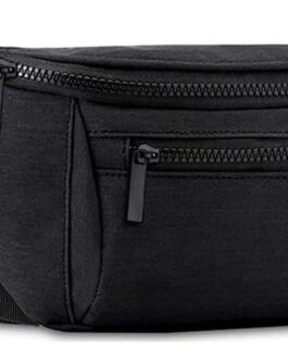 Fanny Pack for Men Women,Crossbody Waist Bag Pack,Belt Bag for Travel Walking Running Hiking Cycling,Easy Carry Any Phone,Wallet (Black)