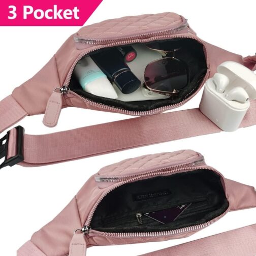 Fanny Pack for Women Crossbody,Fashionable Waist Pack Purse Cute Belt Bags for Teen Girls,Fashion Gifts Bum Bag Fannie Pack for Travel Running Walking (Black02) - Image 5