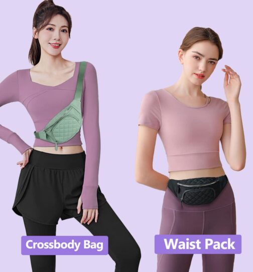 Fanny Pack for Women Crossbody,Fashionable Waist Pack Purse Cute Belt Bags for Teen Girls,Fashion Gifts Bum Bag Fannie Pack for Travel Running Walking (Black02) - Image 2