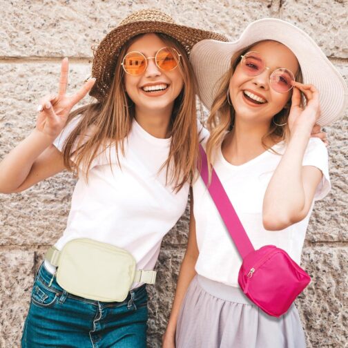 Fanny Packs For Women Men - Fanny Pack Crossbody Bags - Over The Shoulder Fanny Pack - Belt Bag With Adjustable Strap - Fashion Cross Body Fanny Pack For Running Workout Hiking Travel(Rose - Image 7