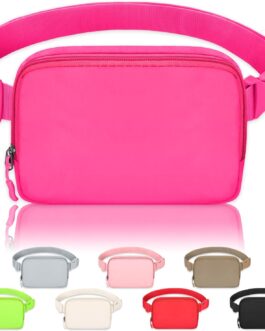 Fanny Packs For Women Men – Fanny Pack Crossbody Bags – Over The Shoulder Fanny Pack – Belt Bag With Adjustable Strap – Fashion Cross Body Fanny Pack For Running Workout Hiking Travel(Rose