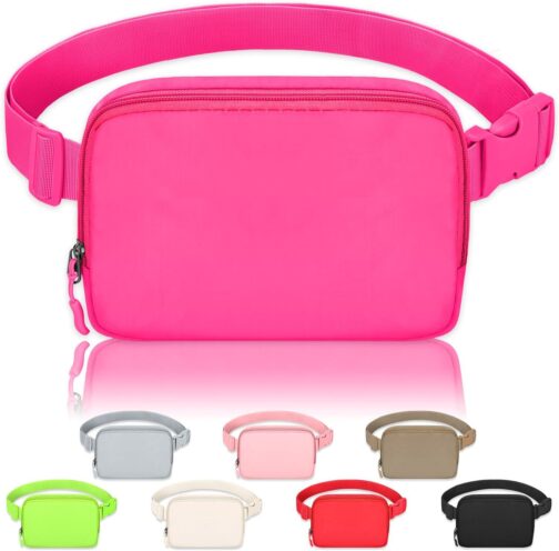 Fanny Packs For Women Men - Fanny Pack Crossbody Bags - Over The Shoulder Fanny Pack - Belt Bag With Adjustable Strap - Fashion Cross Body Fanny Pack For Running Workout Hiking Travel(Rose