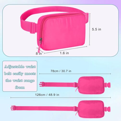 Fanny Packs For Women Men - Fanny Pack Crossbody Bags - Over The Shoulder Fanny Pack - Belt Bag With Adjustable Strap - Fashion Cross Body Fanny Pack For Running Workout Hiking Travel(Rose - Image 4