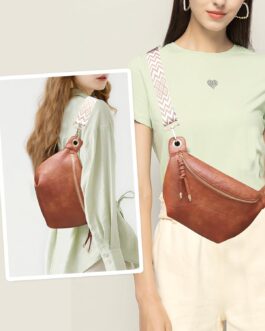 Fanny Packs Waist Bag for Women-Fashion Crossbody Bags Chest Purses Belt Bag with 2 Adjustable Strap (Brown)
