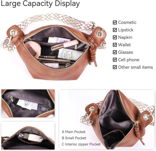Fanny Packs Waist Bag for Women-Fashion Crossbody Bags Chest Purses Belt Bag with 2 Adjustable Strap (Brown) - Image 5
