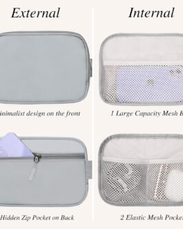 Fanny Packs for Women – Belt Bag for Women – Fanny Pack Crossbody Bags – Grey Fanny Pack with Adjustable Strap, Fashion Cross Body Fanny Pack for Running Workout Hiking Travel