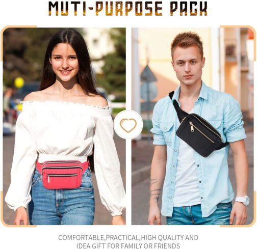 Fanny Packs for Women Men, Fashion Waist Pack Belt Bags for Teen Girls with Multi-Pockets Adjustable Belts, Cute Fanny Pack Bum Bag for Disney Travel Hiking Cycling - Image 6