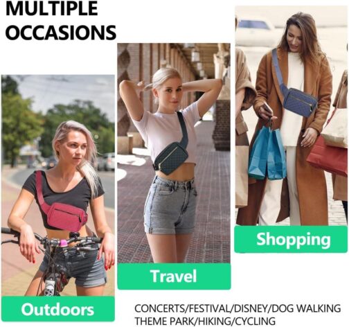 Fanny Packs for Women,Fashionable Crossbody Belt Bags Waist Pack for Teen Girls,Bum Hip Bag for Travel Hiking Cycling Running,Easy Carry Any Phone,Wallet (Black) - Image 3