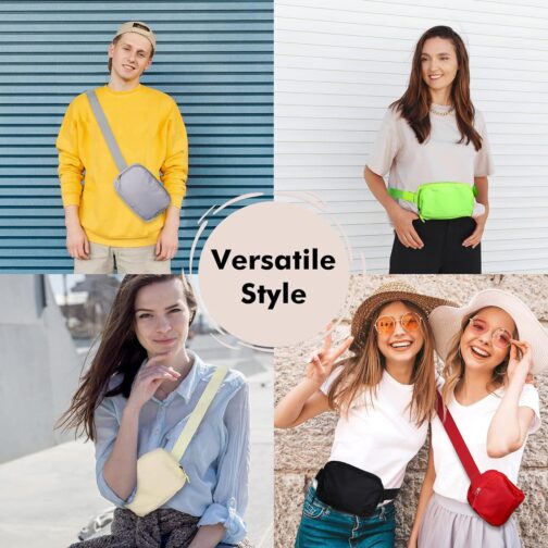 Fanny Packs for Women - Belt Bag for Women - Fanny Pack Crossbody Bags - Grey Fanny Pack with Adjustable Strap, Fashion Cross Body Fanny Pack for Running Workout Hiking Travel - Image 6