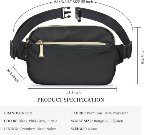 Fanny Packs for Women Men Fashion Plus Size Waist Pack Belt Bag Fanny Pack for Girls Boys with 5 Pockets Adjustable Belt, Cute Bum Bag Hip Bags for Travel Disney Running - Image 6