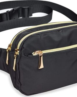 Fanny Packs for Women Men Fashion Plus Size Waist Pack Belt Bag Fanny Pack for Girls Boys with 5 Pockets Adjustable Belt, Cute Bum Bag Hip Bags for Travel Disney Running