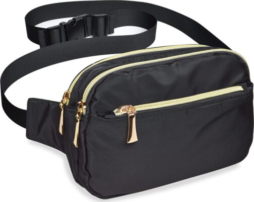 Fanny Packs for Women Men Fashion Plus Size Waist Pack Belt Bag Fanny Pack for Girls Boys with 5 Pockets Adjustable Belt, Cute Bum Bag Hip Bags for Travel Disney Running
