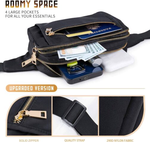 Fanny Packs for Women Men, Fashion Waist Pack Belt Bags for Teen Girls with Multi-Pockets Adjustable Belts, Cute Fanny Pack Bum Bag for Disney Travel Hiking Cycling - Image 3