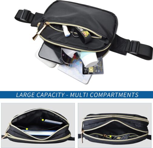 Fanny Packs for Women Men Fashion Plus Size Waist Pack Belt Bag Fanny Pack for Girls Boys with 5 Pockets Adjustable Belt, Cute Bum Bag Hip Bags for Travel Disney Running - Image 4