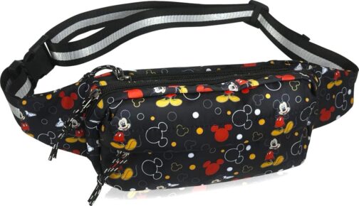 Fanny Packs for Women Men Black Cute Cartoon Fanny Pack Crossbody Bags Fashion Waist Packs - Image 2