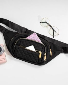 Fanny Packs for Women Fashionable Stylish Cute Nylon Designer Fanny Pack Waterproof Waist Belt Bag Pouch Chest Sling Fannypack’s Crossbody bags for Women Sport Workout Travel Work (Black)