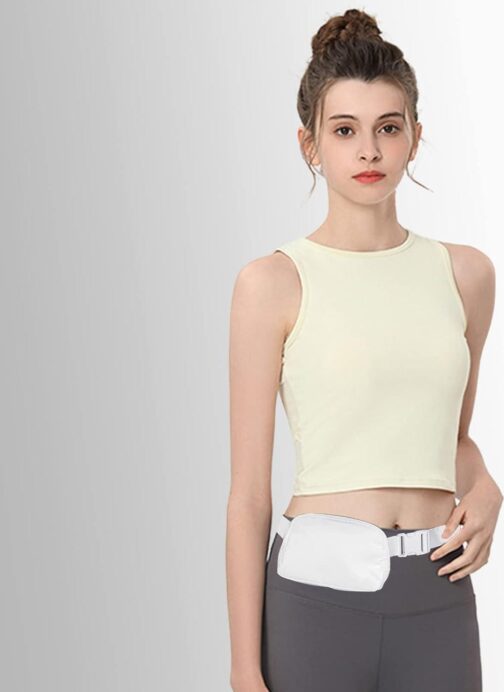 Fanny Packs for Women and Men, Fashionable Belt Bag for LuLu Waist Bag Lemon Bags, Everywhere Belt Cute Bag for Travel Workout Running Hiking for Lady Girls and Men (White) - Image 6