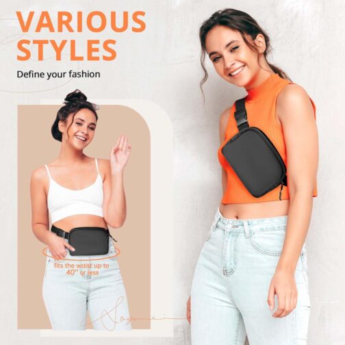 Fanny Packs for Women Fashionable Crossbody Belt Bag Bum Bag, Men Waist Packs bag with Adjustable straps for Running, Hiking, Travel - Image 6