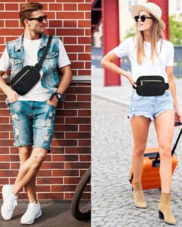 Fanny Packs for Women Men Fashion Plus Size Waist Pack Belt Bag Fanny Pack for Girls Boys with 5 Pockets Adjustable Belt, Cute Bum Bag Hip Bags for Travel Disney Running