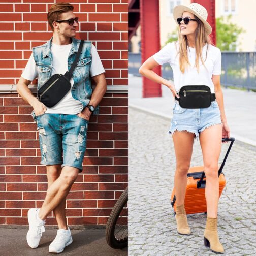 Fanny Packs for Women Men Fashion Plus Size Waist Pack Belt Bag Fanny Pack for Girls Boys with 5 Pockets Adjustable Belt, Cute Bum Bag Hip Bags for Travel Disney Running - Image 2