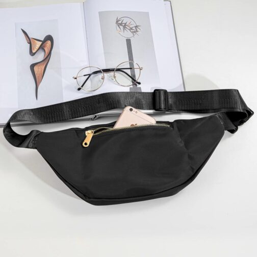 Fanny Packs for Women Fashionable Stylish Cute Nylon Designer Fanny Pack Waterproof Waist Belt Bag Pouch Chest Sling Fannypack's Crossbody bags for Women Sport Workout Travel Work (Black) - Image 4