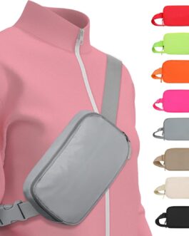 Fanny Packs for Women – Belt Bag for Women – Fanny Pack Crossbody Bags – Grey Fanny Pack with Adjustable Strap, Fashion Cross Body Fanny Pack for Running Workout Hiking Travel