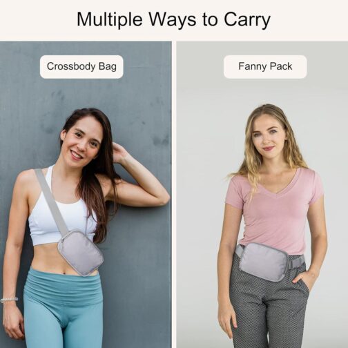 Fanny Packs for Women - Belt Bag for Women - Fanny Pack Crossbody Bags - Grey Fanny Pack with Adjustable Strap, Fashion Cross Body Fanny Pack for Running Workout Hiking Travel - Image 7