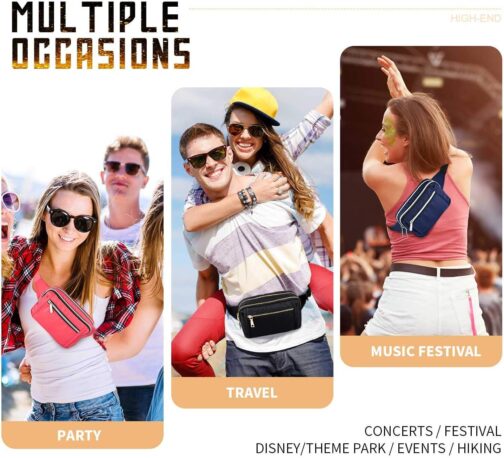 Fanny Packs for Women Men, Fashion Waist Pack Belt Bags for Teen Girls with Multi-Pockets Adjustable Belts, Cute Fanny Pack Bum Bag for Disney Travel Hiking Cycling - Image 7