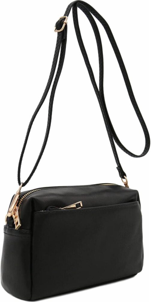 FashionPuzzle Triple Zip Small Crossbody Bag - Image 2