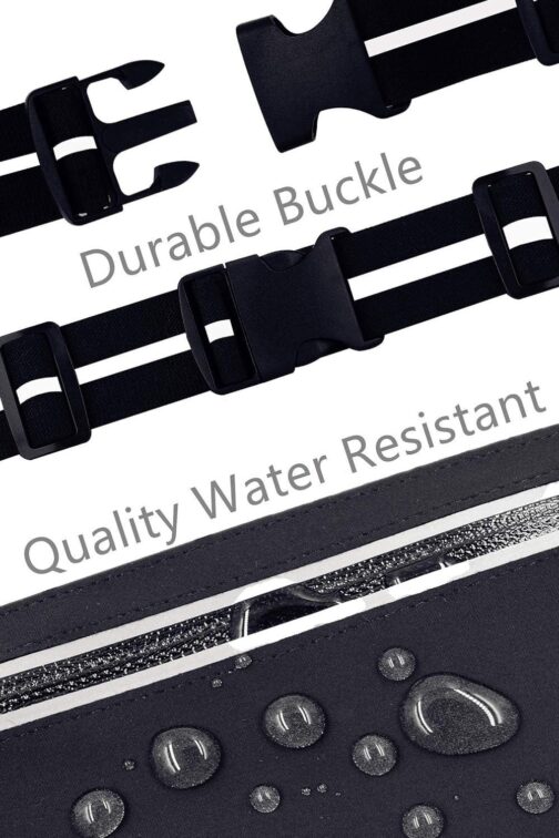 Fitter's Niche UltraSlim Fanny Waist Pack Water Resistant Bag, Reflective Elastic Belt Fit 24 to 43inch Waists, Holds Phones up to 6.7inch Ideal for Indoor and Outdoor Workouts, Exercises and Trips - Image 5