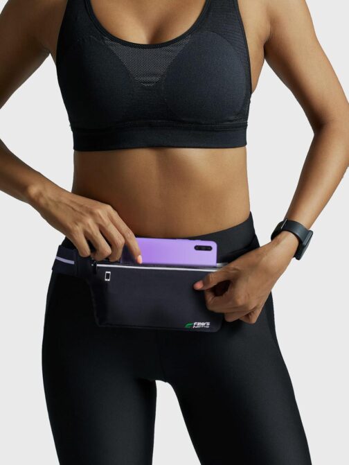 Fitter's Niche UltraSlim Fanny Waist Pack Water Resistant Bag, Reflective Elastic Belt Fit 24 to 43inch Waists, Holds Phones up to 6.7inch Ideal for Indoor and Outdoor Workouts, Exercises and Trips - Image 4