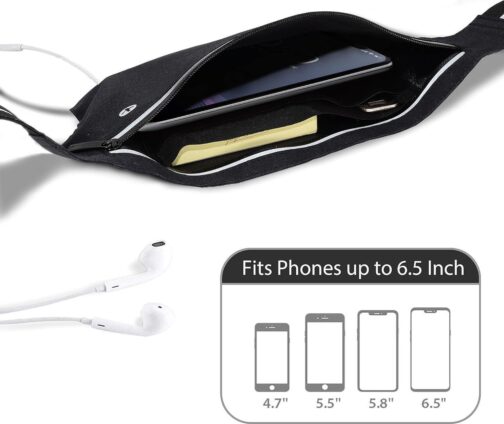 Fitter's Niche UltraSlim Fanny Waist Pack Water Resistant Bag, Reflective Elastic Belt Fit 24 to 43inch Waists, Holds Phones up to 6.7inch Ideal for Indoor and Outdoor Workouts, Exercises and Trips - Image 8