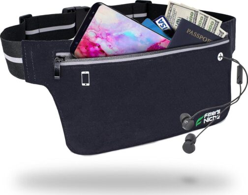 Fitter's Niche UltraSlim Fanny Waist Pack Water Resistant Bag, Reflective Elastic Belt Fit 24 to 43inch Waists, Holds Phones up to 6.7inch Ideal for Indoor and Outdoor Workouts, Exercises and Trips - Image 2