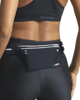 Fitter’s Niche UltraSlim Fanny Waist Pack Water Resistant Bag, Reflective Elastic Belt Fit 24 to 43inch Waists, Holds Phones up to 6.7inch Ideal for Indoor and Outdoor Workouts, Exercises and Trips