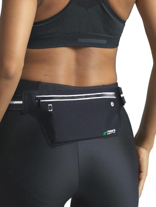 Fitter's Niche UltraSlim Fanny Waist Pack Water Resistant Bag, Reflective Elastic Belt Fit 24 to 43inch Waists, Holds Phones up to 6.7inch Ideal for Indoor and Outdoor Workouts, Exercises and Trips