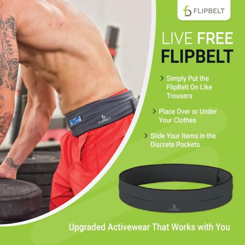 FlipBelt Classic Running Belt, Running Fanny Pack for Women and Men, Non Chafing Waist Band Pack for Phone, Moisture Wicking Storage Belt, USA Company - Image 5