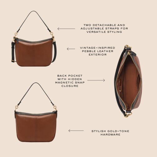 Fossil Women's Jolie Leather Hobo Purse Handbag for Women - Image 6